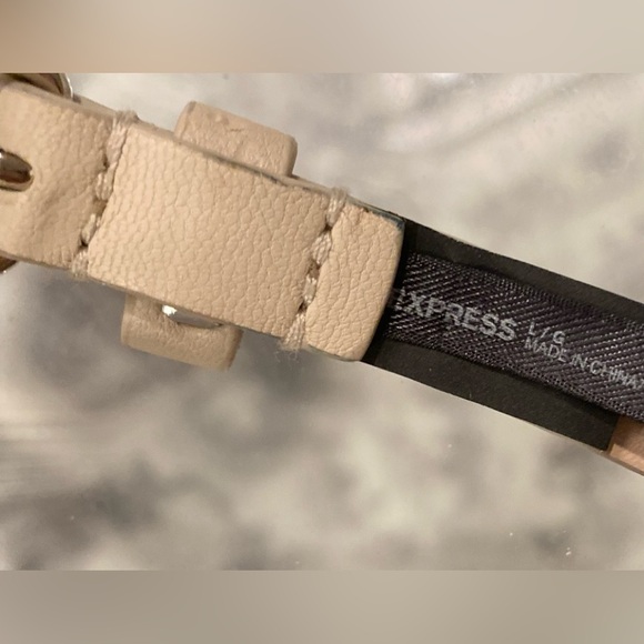 Express tan Leather look & silver metal chain Belt with rhinestone detail size L - Picture 4 of 13